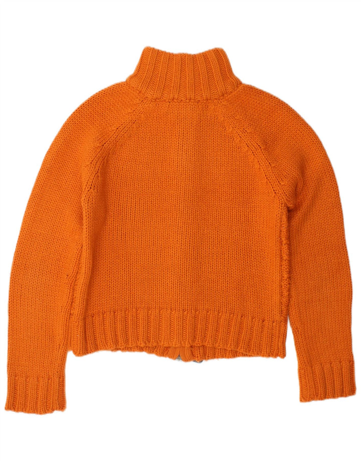 Maglione cardigan corto da donna Zara UK 12 Acrilico arancione medio