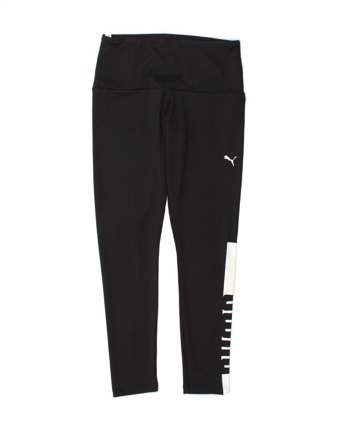 PUMA Womens Graphic Leggings UK 12 Medium  Black Colourblock Polyester Vintage Puma and Second-Hand Puma from Messina Hembry 