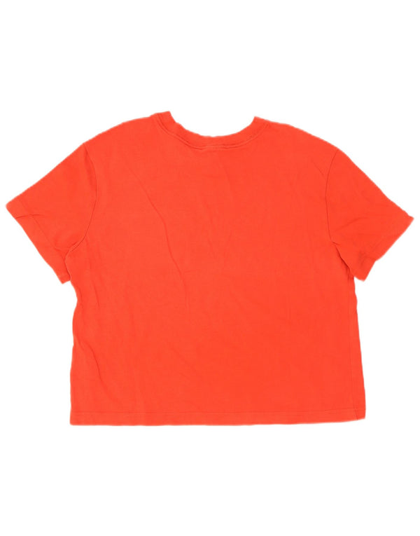 T-shirt corta da donna Nike Swoosh UK 14 cotone rosso medio