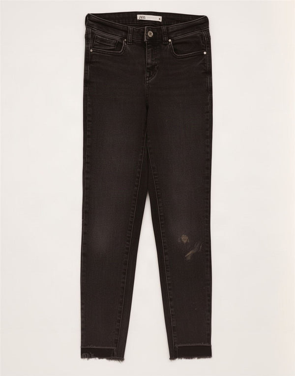 Jeans skinny corti da donna Zara EU 38 piccoli W28 L26 neri
