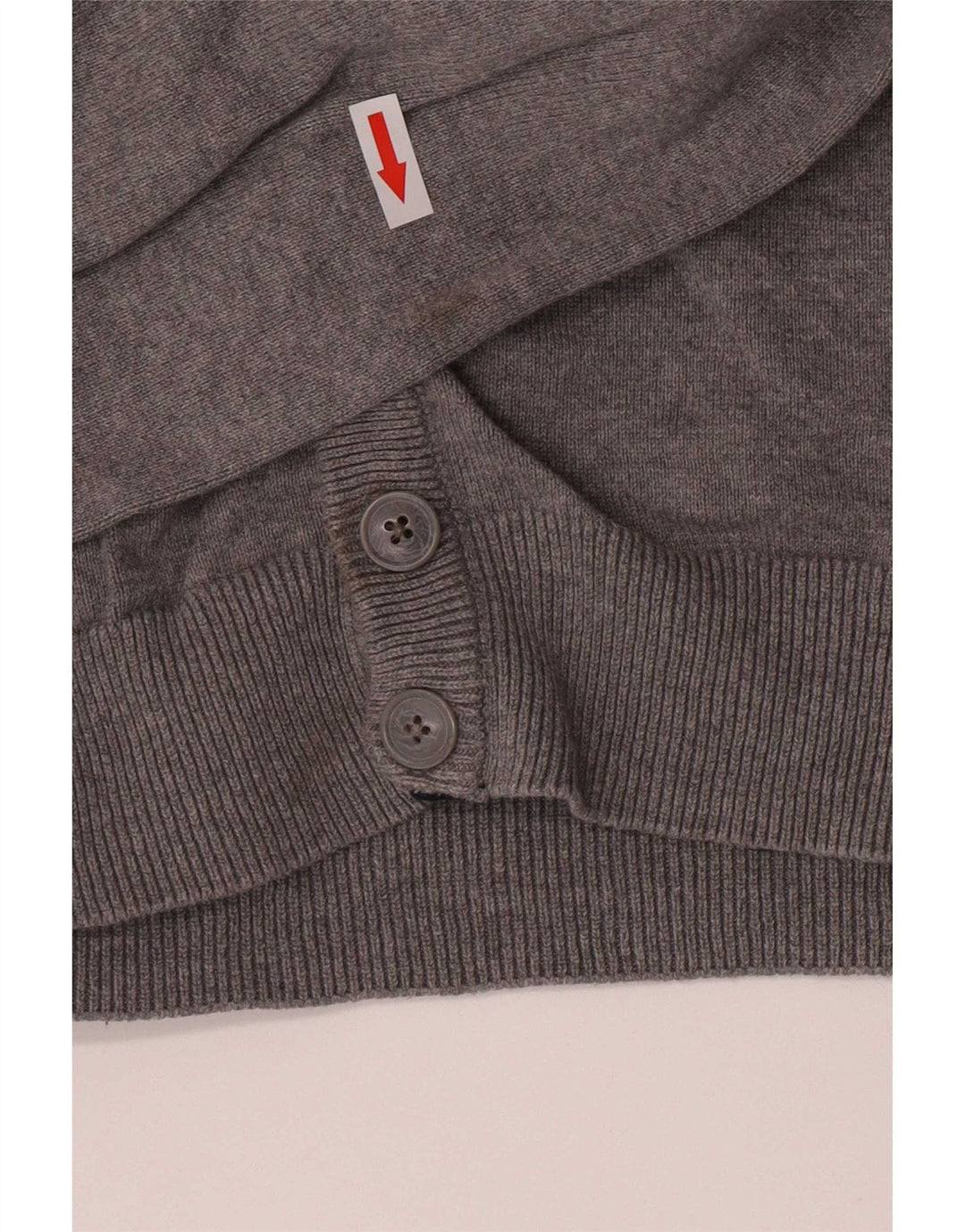 Crew Clothing Maglione cardigan da uomo in cotone grigio medio