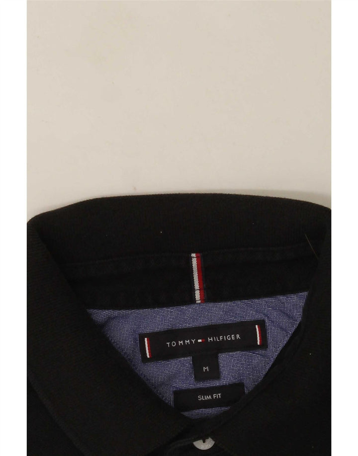 Polo slim fit da uomo Tommy Hilfiger nera media