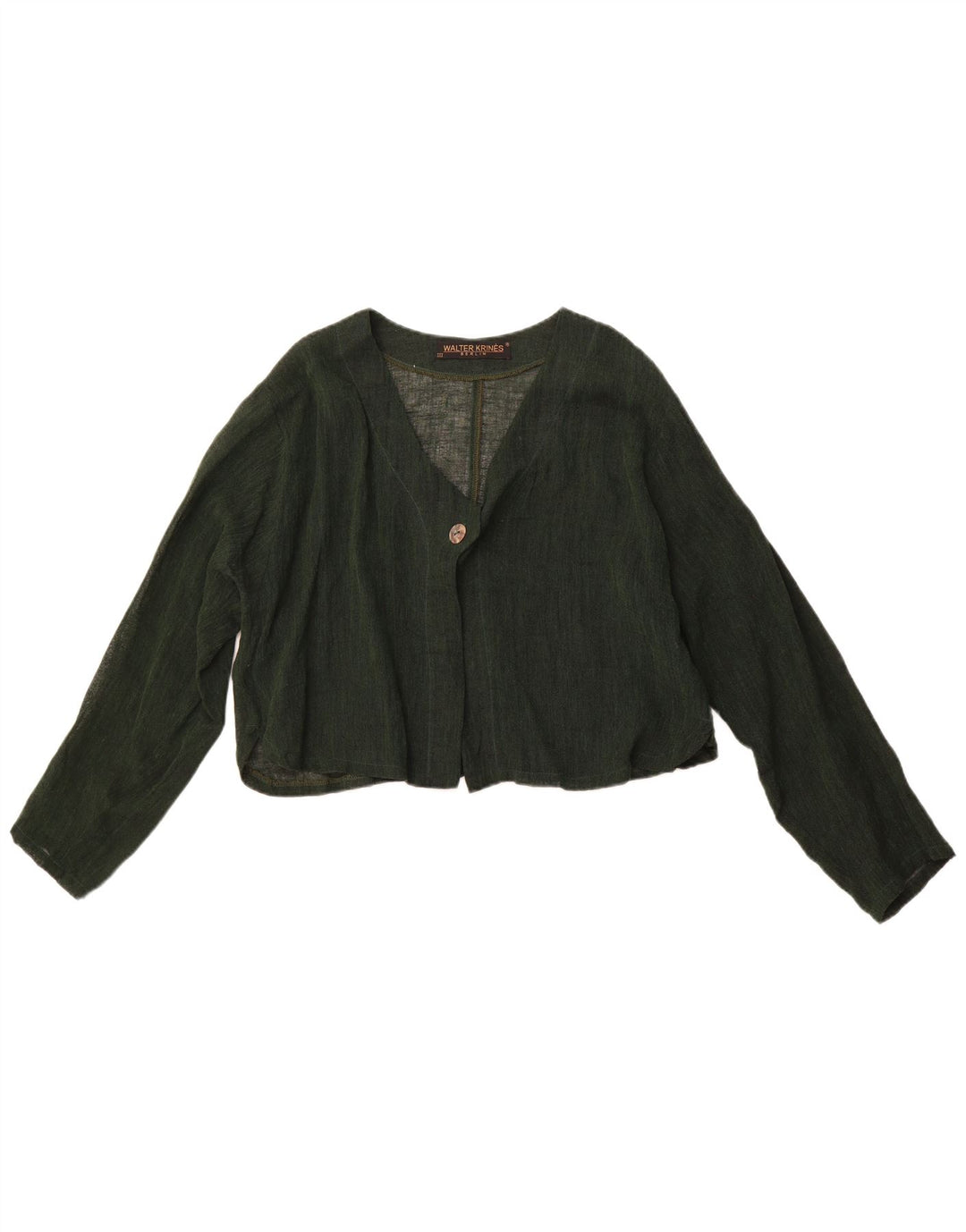 Top cardigan corto da donna VINTAGE UK 16 grande cotone verde