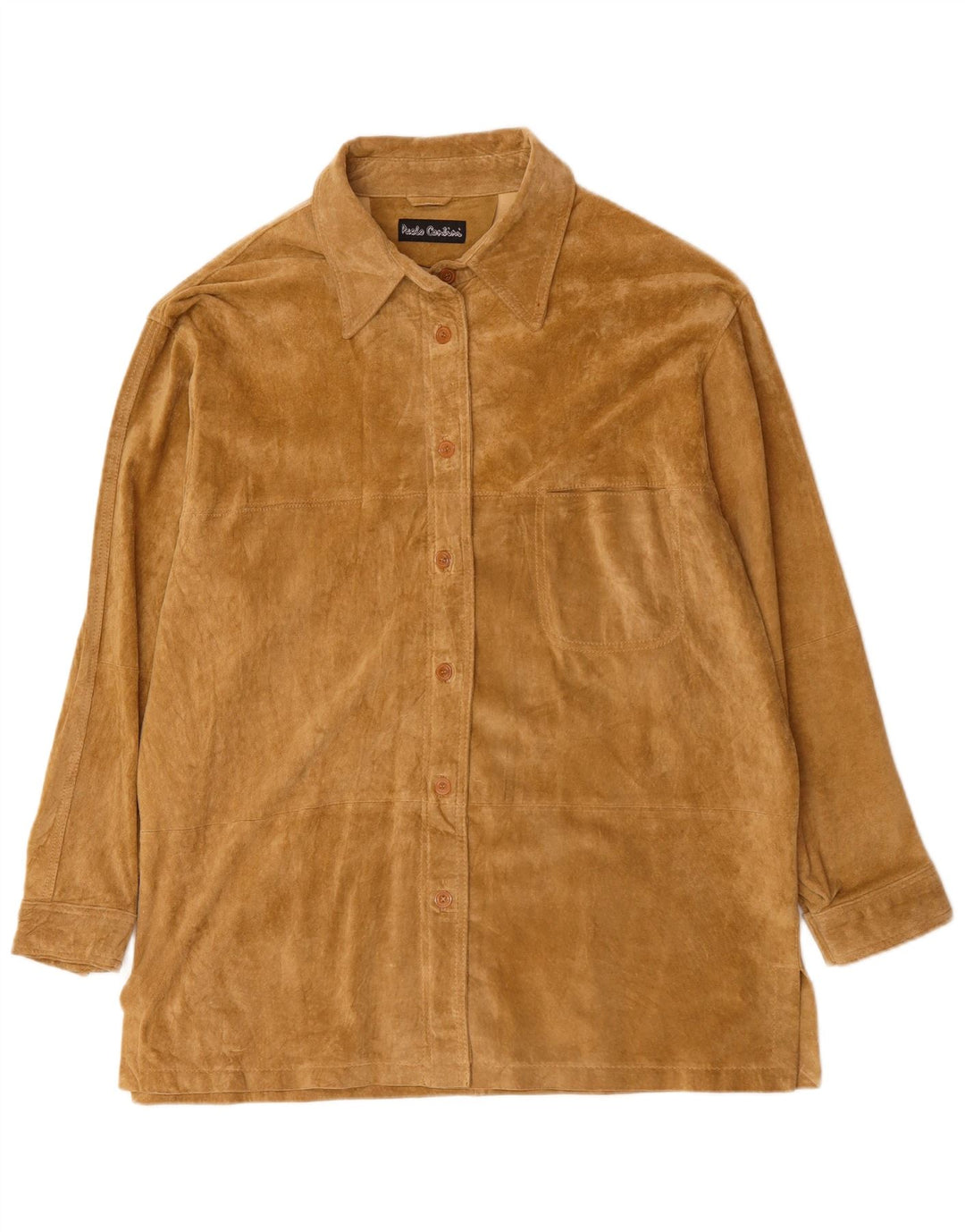 PAOLO CONTINI Camicia da donna in pelle scamosciata EU 44 XL Beige