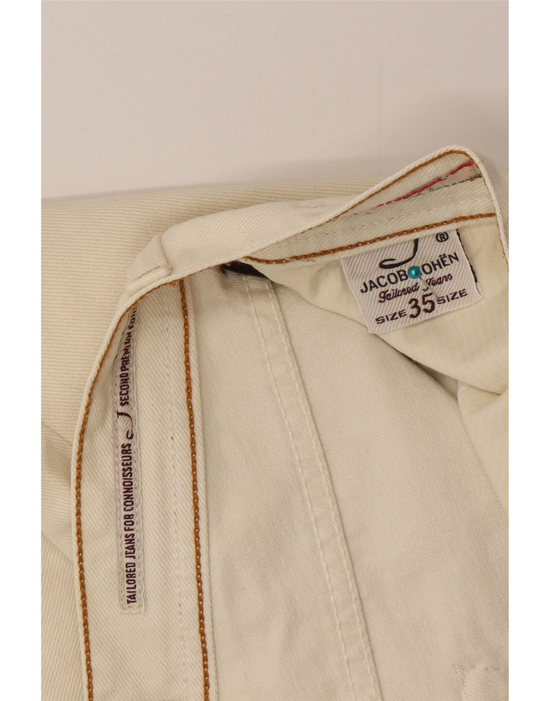 Jeans dritti da uomo Jacob Cohen W35 L34 cotone beige