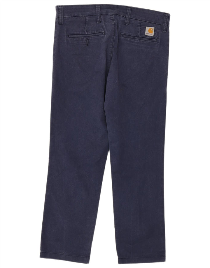 Pantaloni chino dritti Sid da donna CARHARTT W31 L26 cotone blu navy