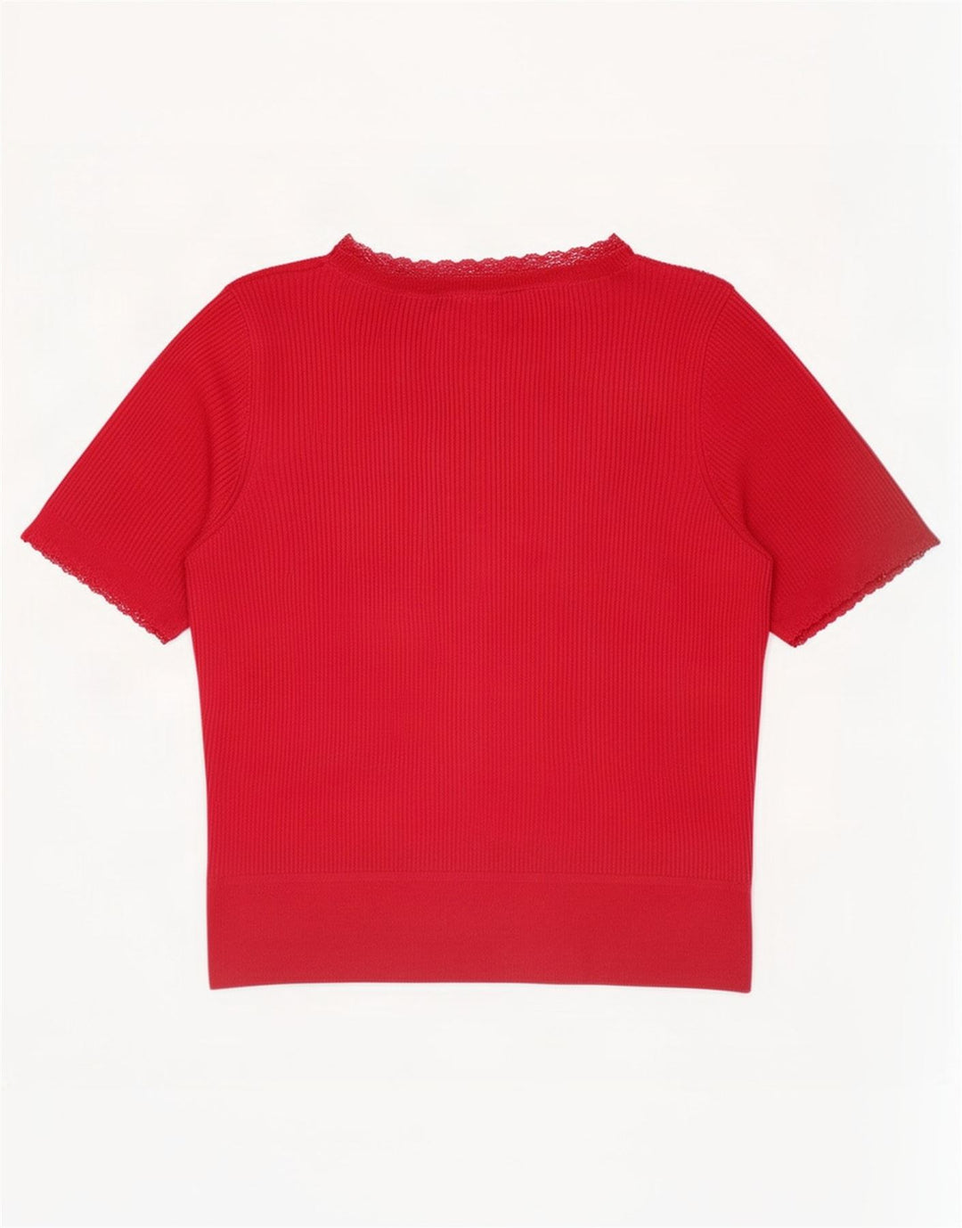 Top in camicetta a maniche corte da donna Marks & Spencer UK 16 grande acrilico rosso