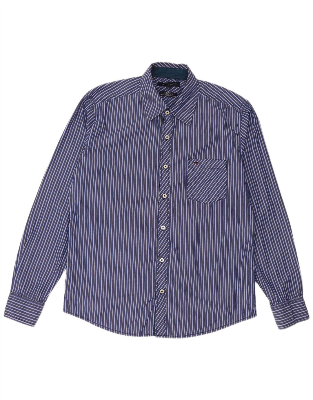Camicia da uomo Tommy Hilfiger XL in cotone a righe blu