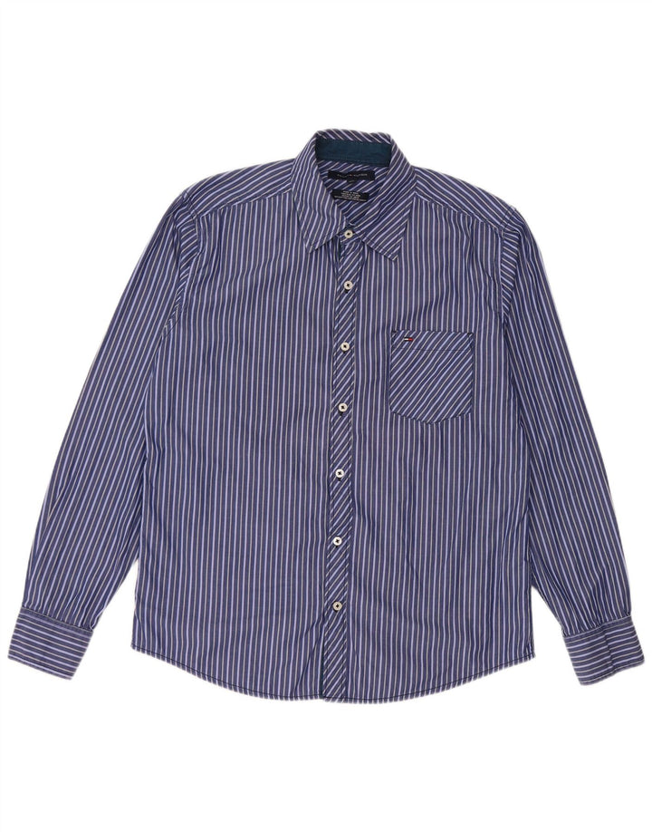 Camicia da uomo Tommy Hilfiger XL in cotone a righe blu
