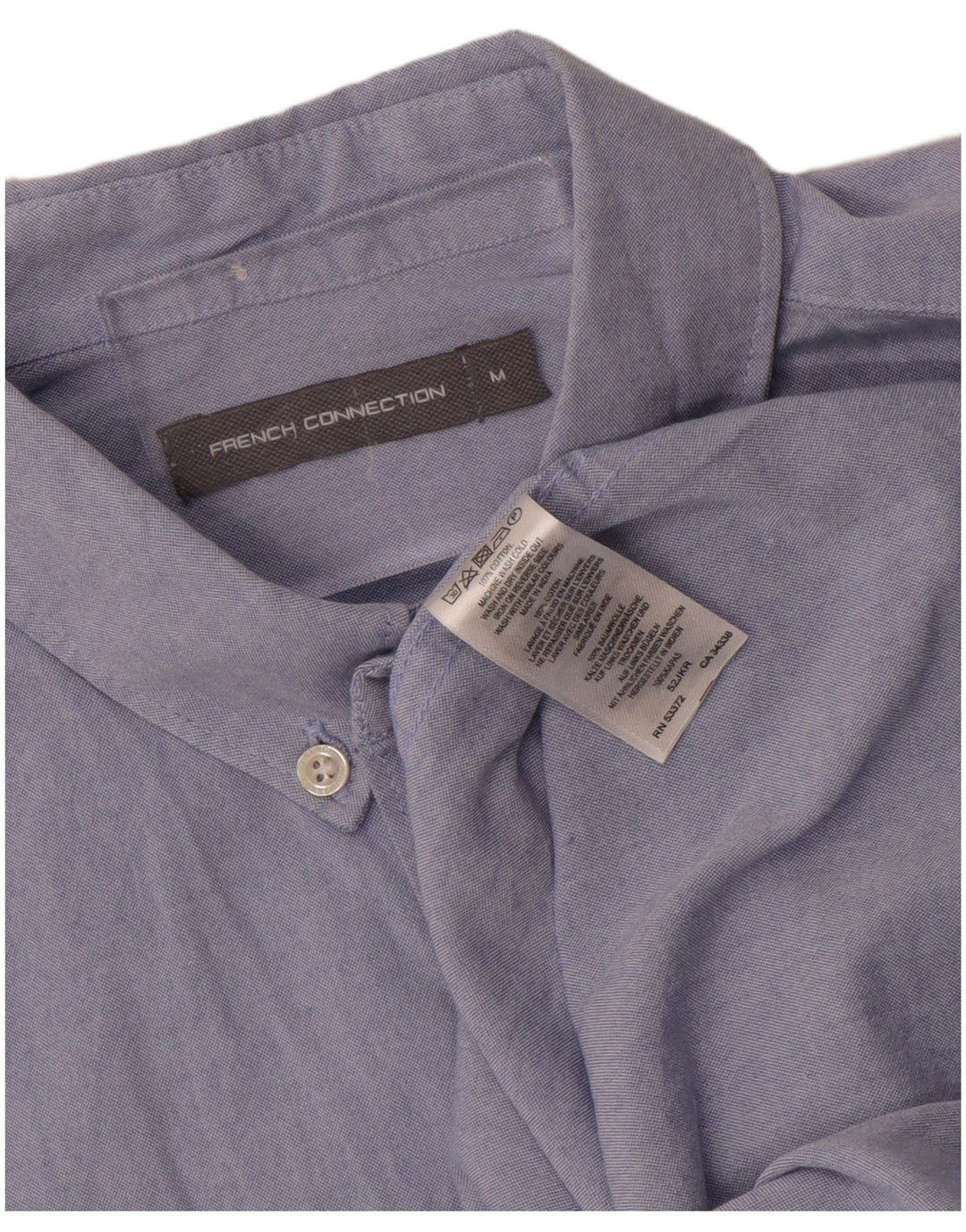 Camicia a maniche corte da uomo French Connection in cotone blu medio