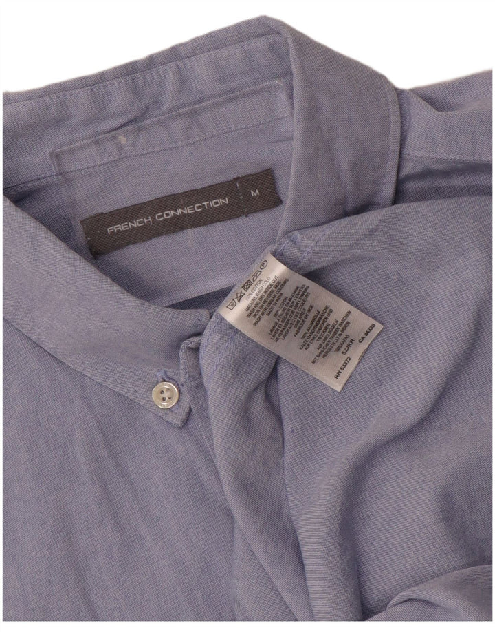 Camicia a maniche corte da uomo French Connection in cotone blu medio