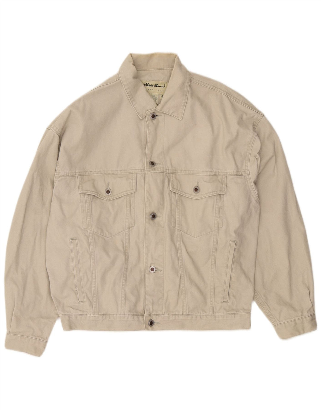 EDDIE BAUER Giubbotto bomber da uomo UK 38 Cotone beige medio