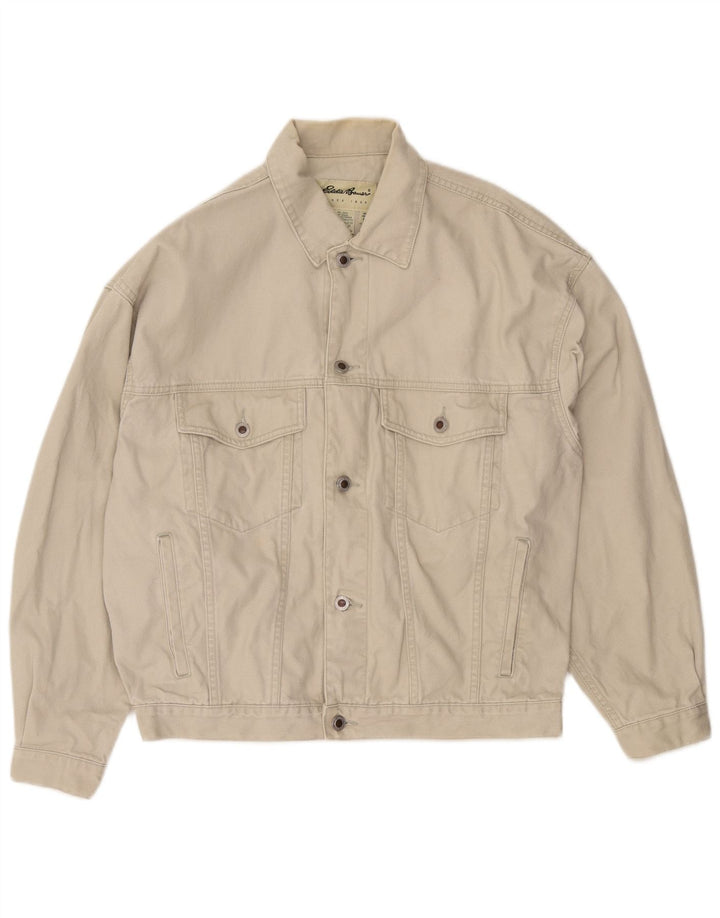 EDDIE BAUER Giubbotto bomber da uomo UK 38 Cotone beige medio