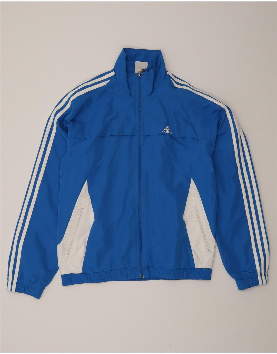 Giacca antipioggia da uomo Adidas UK 36/38 Small Blu Colourblock Poliestere