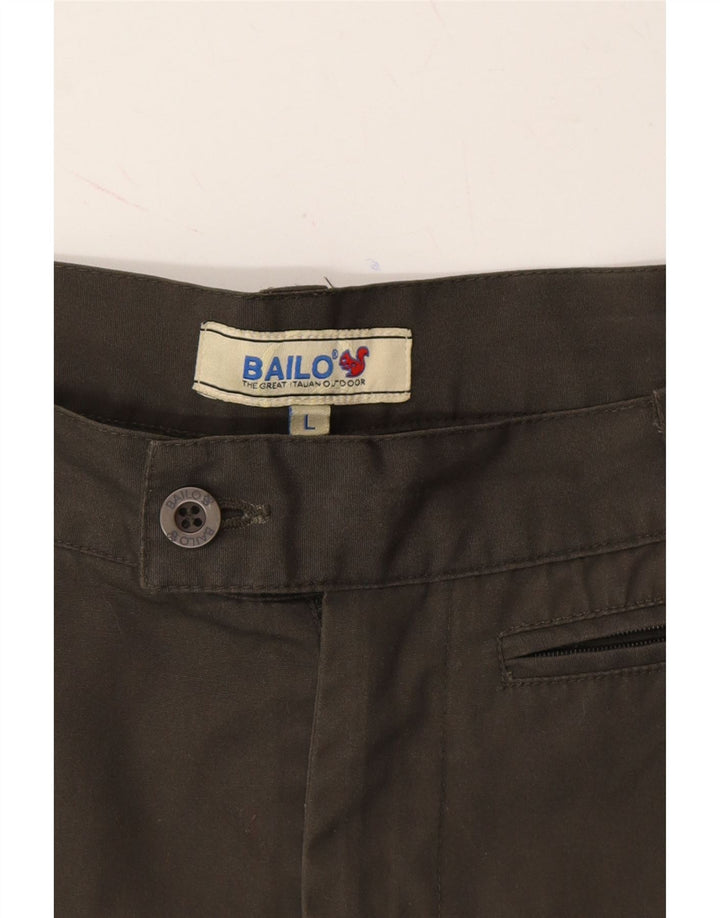 BAILO Mens Straight Cargo Trousers Large W34 L32 Grey Polyester Vintage Bailo and Second-Hand Bailo from Messina Hembry 
