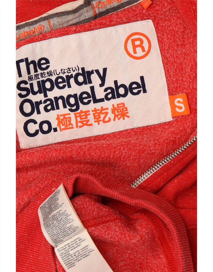 Maglione con cappuccio e zip da uomo SUPERDRY piccolo poliestere chiazzato rosso
