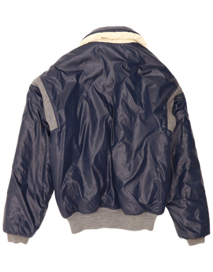 Giacca imbottita vintage da uomo UK 40 grande color block blu navy