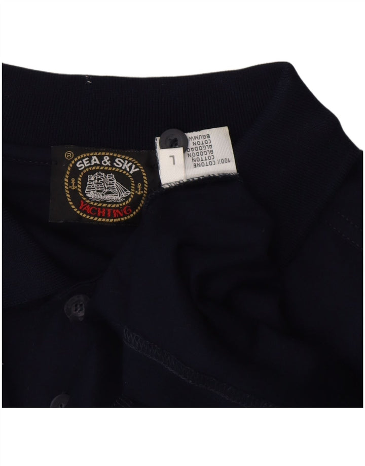 Polo da uomo SEA & SKY grande in cotone blu navy