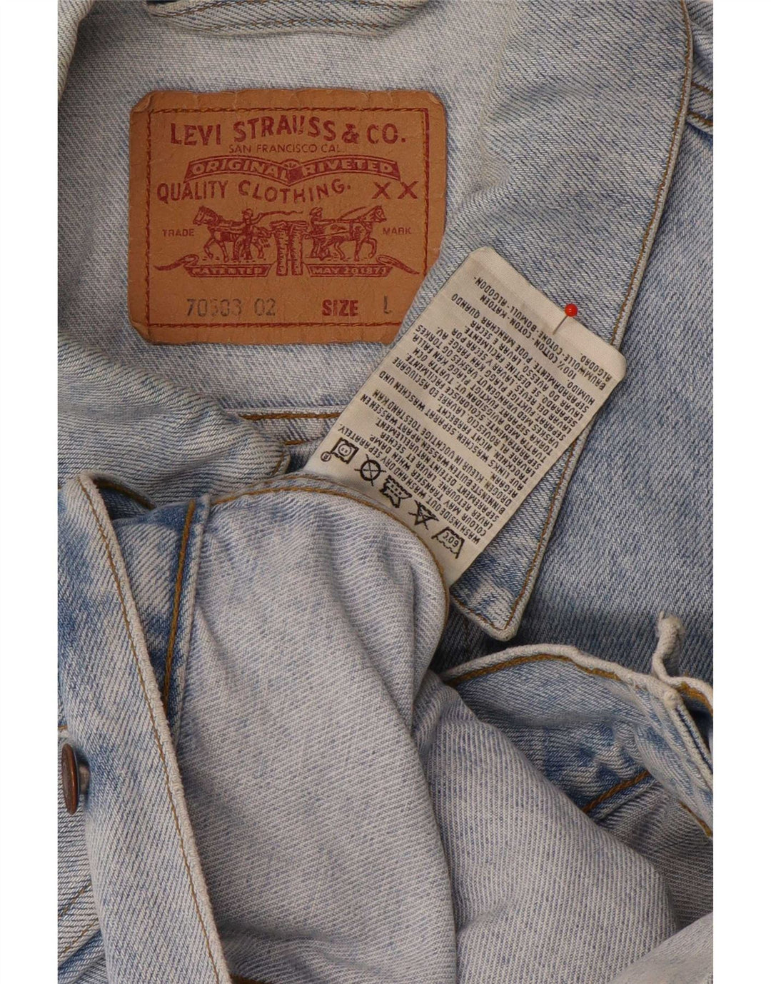 Giacca di jeans da uomo Levi's UK 40 grande cotone blu