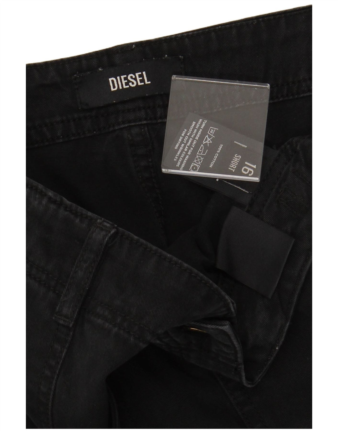 Pantaloni cargo dritti da donna DIESEL US 16 2XL W36 L30 cotone nero