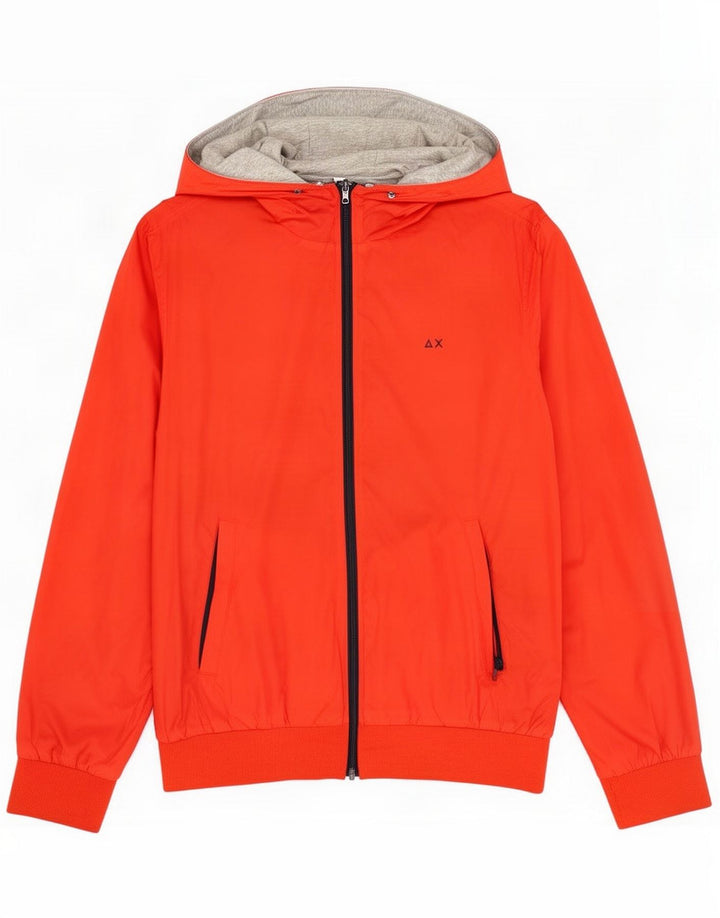 Sun68 Giubbotto bomber con cappuccio da uomo UK 40 Large Rosso Poliammide