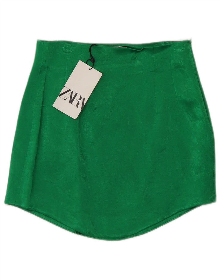 Minigonna Zara Donna XS W24 Viscosa Verde