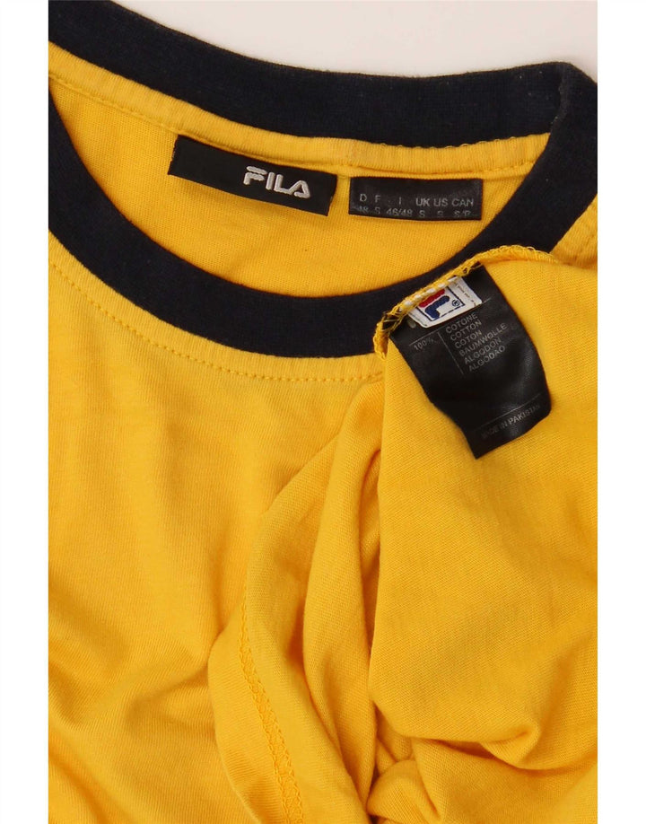 T-shirt da uomo Fila Top Small in cotone color block giallo