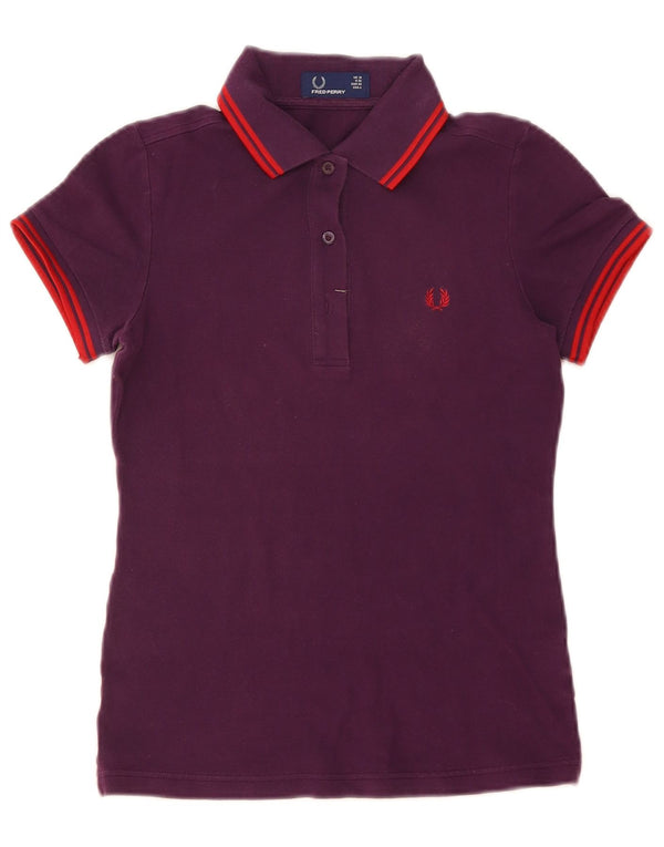 Polo da donna Fred Perry UK 10 piccola in cotone viola