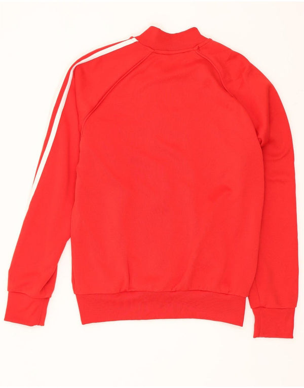 Giacca superiore della tuta da uomo Adidas in poliestere rosso medio