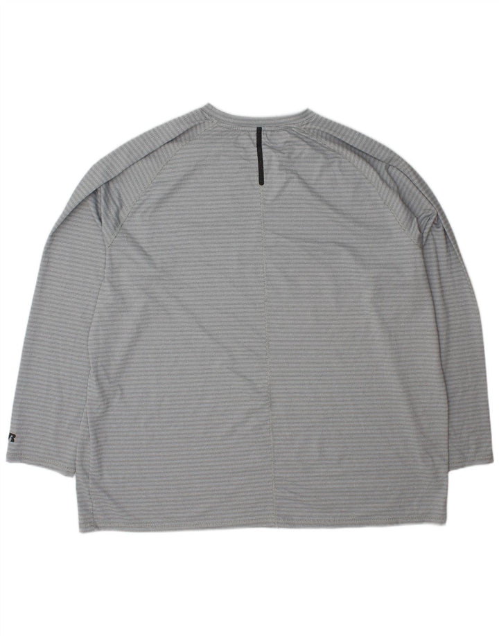RUSSELL ATHLETIC Maglia da uomo Dri-Power a maniche lunghe XL gessata grigia