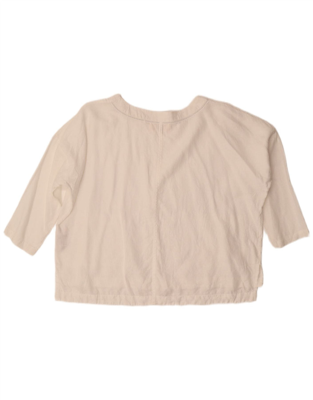 Camicetta oversize da donna con maniche a 3/4 Fat Face Top UK 10 Piccolo lino bianco