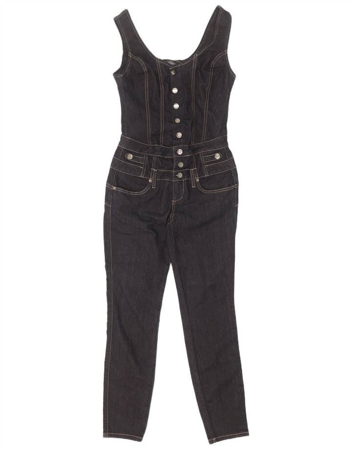 Tuta in denim senza maniche da donna Liu Jo UK 12 cotone nero medio