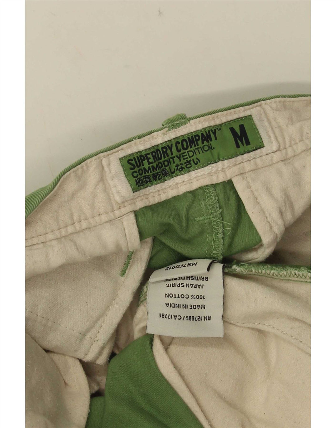 Pantaloncini chino da uomo Superdry medi W30 in cotone verde