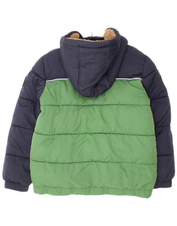 Giacca imbottita con cappuccio per ragazzi Fat Face 8-9 anni Poliestere color block verde