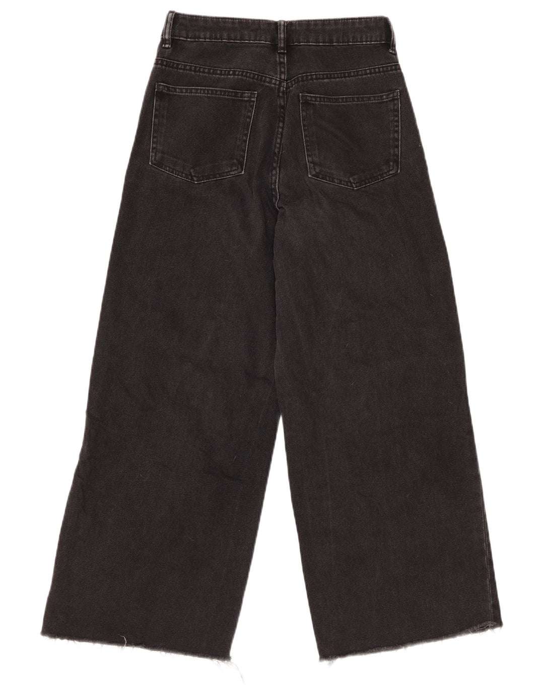 Jeans ZARA da donna a vita alta a gamba larga W22 L25 cotone nero