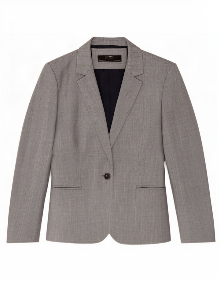 Giacca blazer a 1 bottone da donna Zara EU 44 XL poliestere grigio