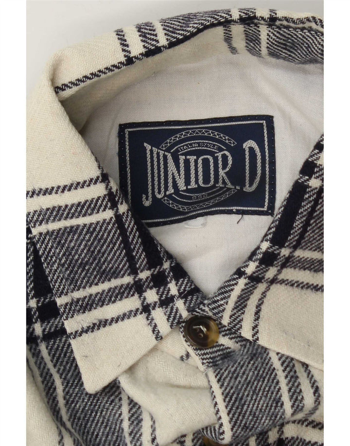 Camicia in flanella da uomo Junior.D XL scozzese bianco sporco
