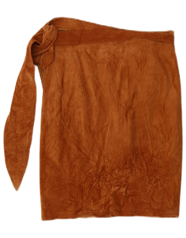 Gonna a portafoglio vintage in pelle scamosciata da donna W25 XS Beige