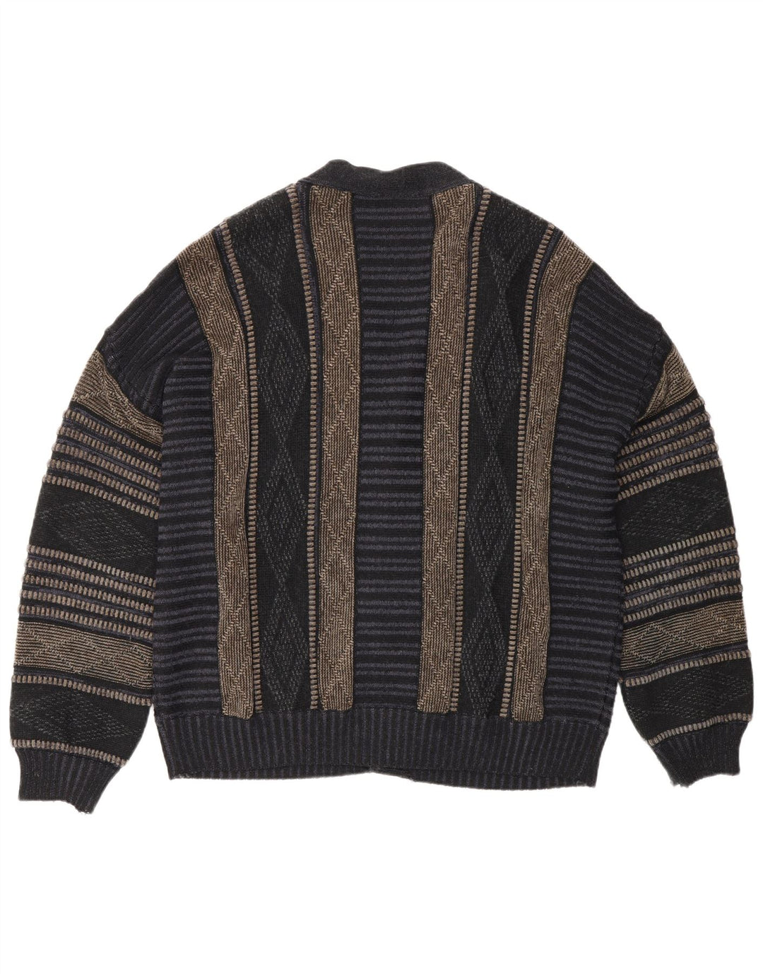 Maglione cardigan da uomo Fiume IT 50 Medio Blu Navy Argyle/Acrilico diamante
