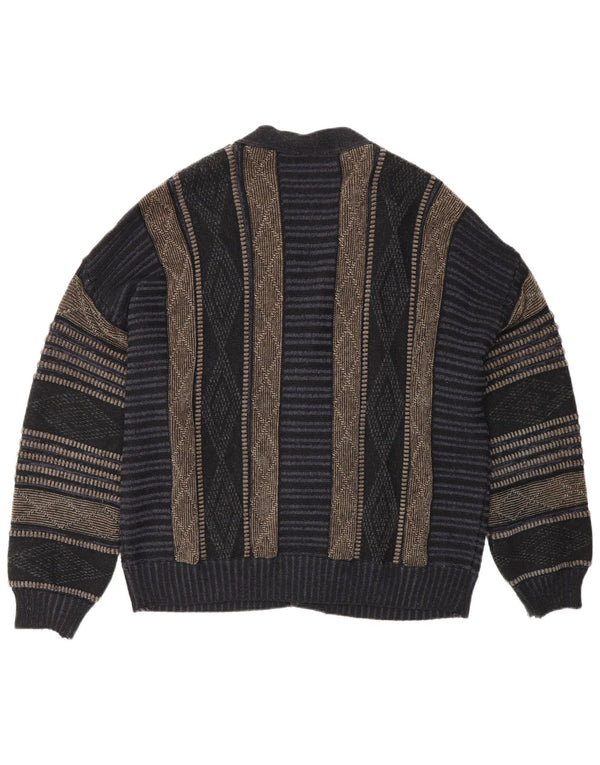 Maglione cardigan da uomo Fiume IT 50 Medio Blu Navy Argyle/Acrilico diamante