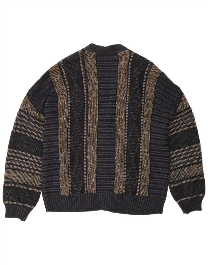 Maglione cardigan da uomo Fiume IT 50 Medio Blu Navy Argyle/Acrilico diamante