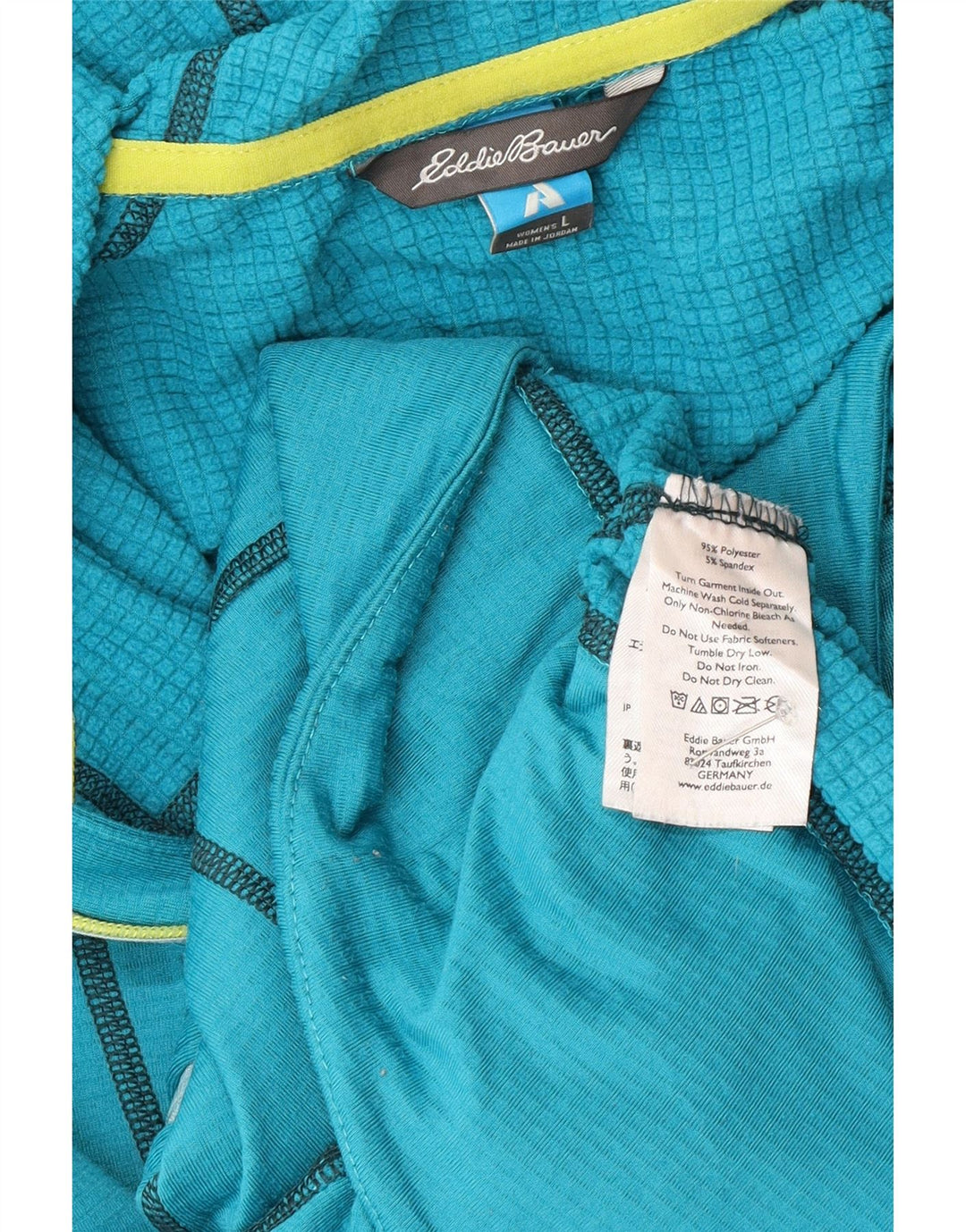 Felpa con cappuccio e zip da donna Eddie Bauer UK 16 grande poliestere blu