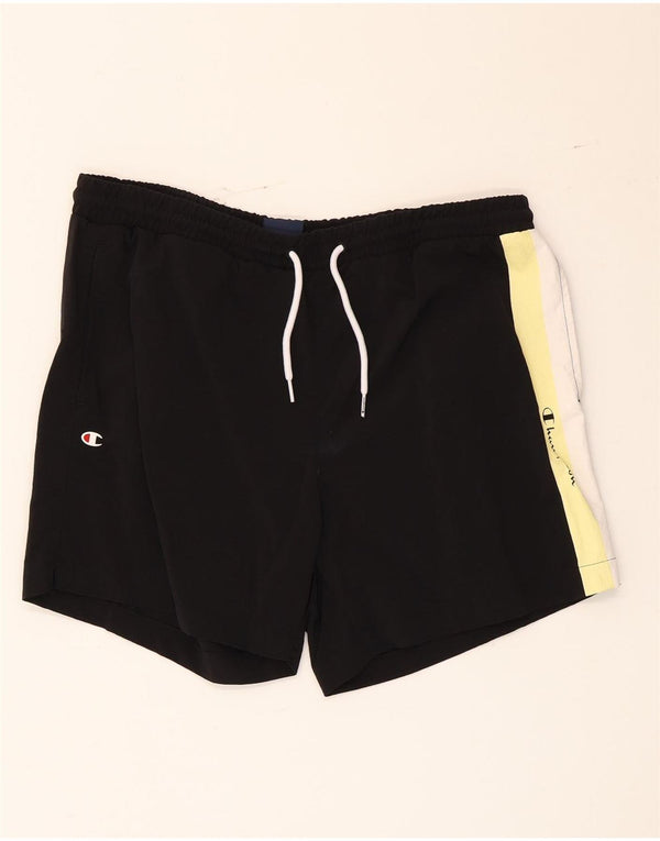 Pantaloncini sportivi da uomo Champion Large in nylon color block nero