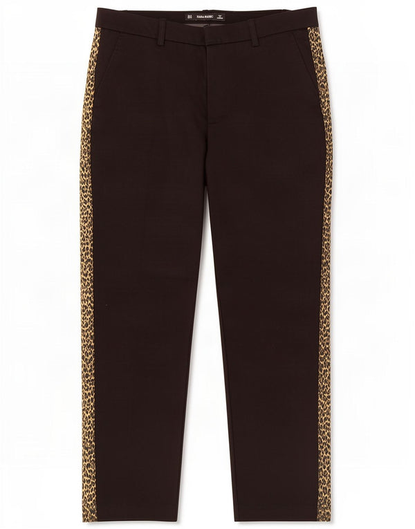 Pantaloni corti dritti da donna Zara medi W28 L25 neri con stampa animalier