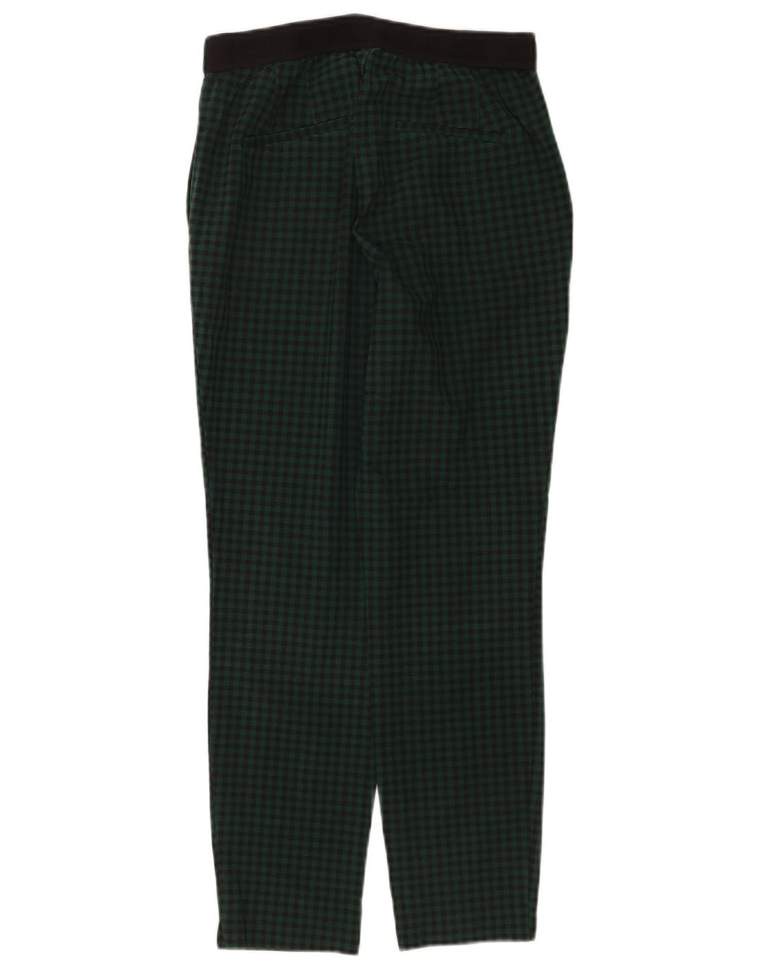 Pantaloni chino slim da donna Zara medi W28 L26 poliestere a quadri verdi
