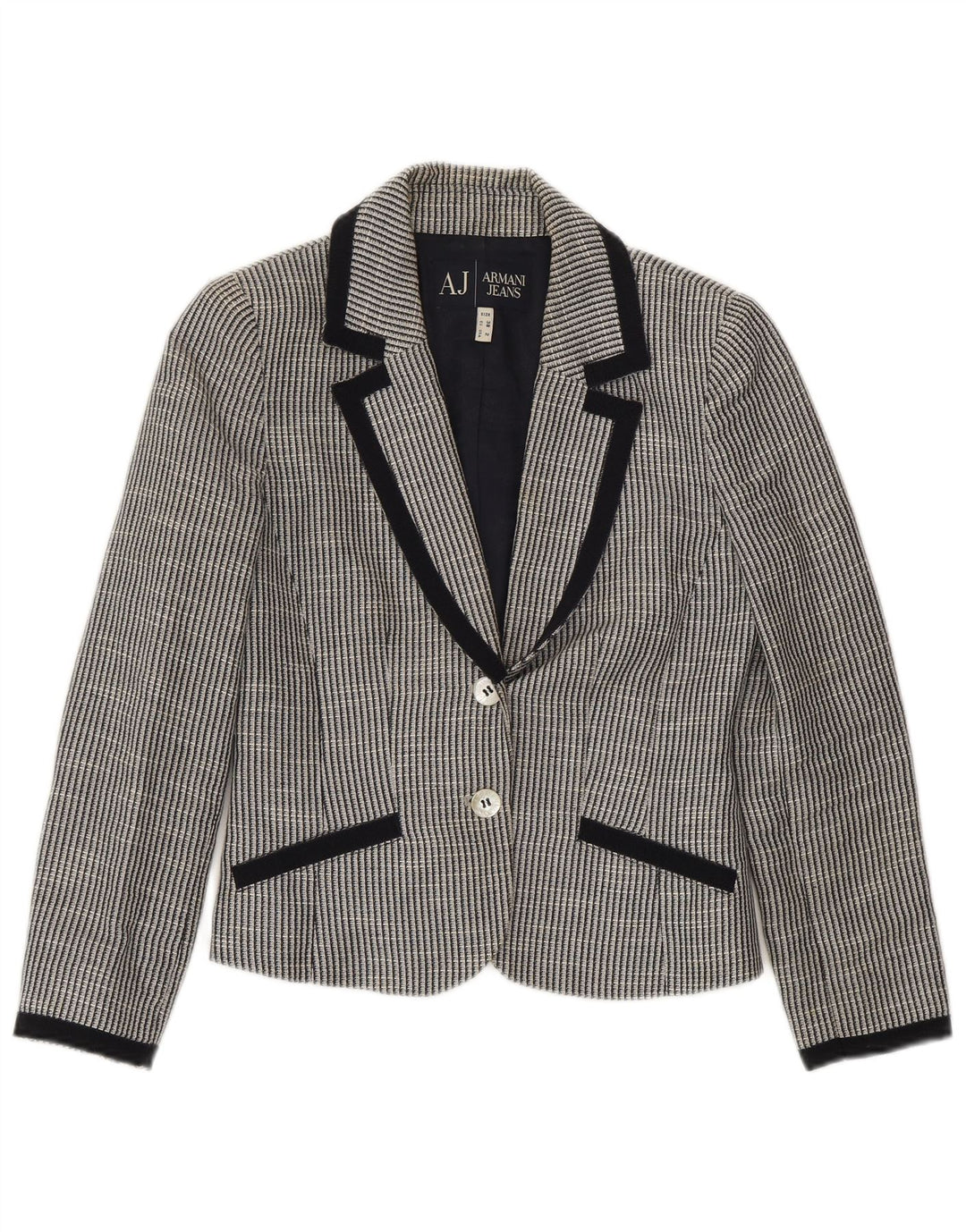 Giacca blazer da donna a 2 bottoni ARMANI JEANS EU 38 grigio medio a righe