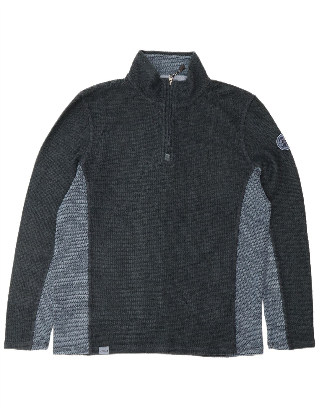 WEIRD FISH Felpa da uomo con zip sul collo Maglione XL Blu navy Colourblock