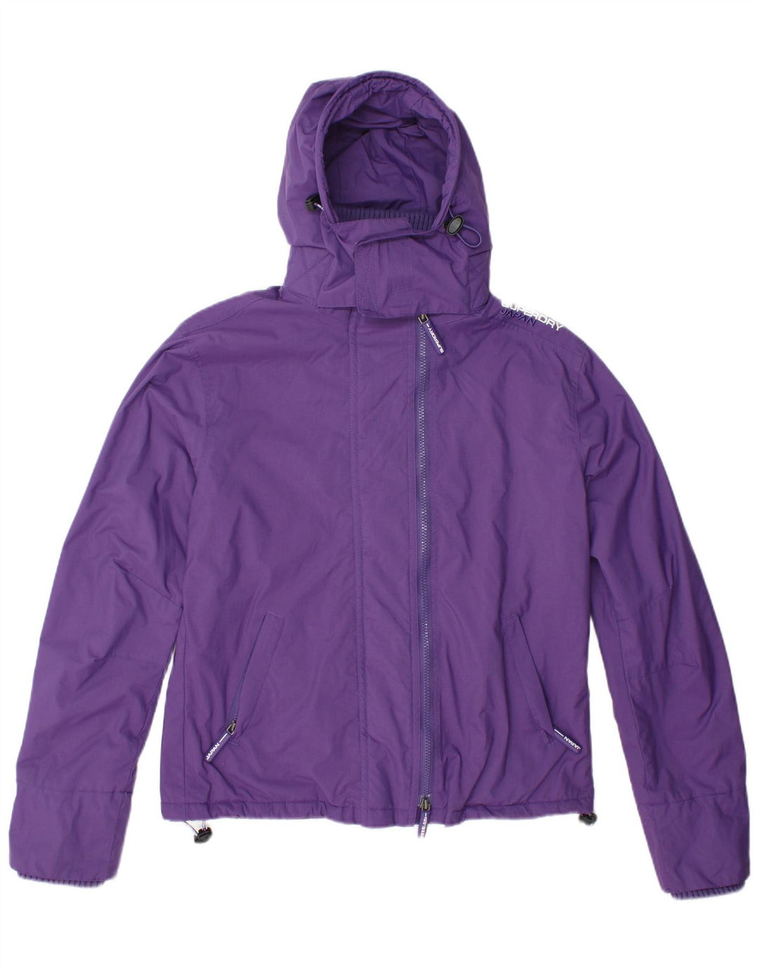 Giacca a vento con cappuccio da donna SUPERDRY UK 18 XL Nylon viola