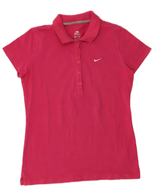 Polo Nike Donna UK 16/18 Large Rosa Cotone