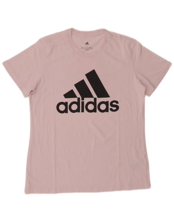 T-shirt grafica da donna ADIDAS Top UK 16/18 grande in cotone rosa